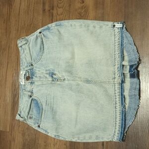 ONE X ONE TEASPOON Light Wash Denim Split Midi Skirt ZZZ